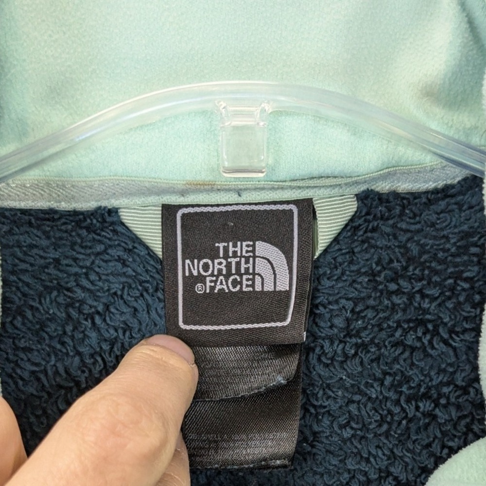 The North Face Fuzzy Osito Gorpcore Fleece Jacket Women Large Teal Blue Full Zip - Picture 3 of 8